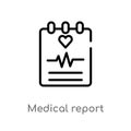 outline medical report vector icon. isolated black simple line element illustration from health and medical concept. editable Royalty Free Stock Photo