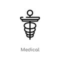 outline medical vector icon. isolated black simple line element illustration from alert concept. editable vector stroke medical Royalty Free Stock Photo