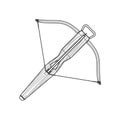 Outline medieval crossbow arrow icon illustration