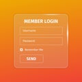 outline member login box on orange