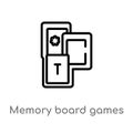 outline memory board games vector icon. isolated black simple line element illustration from entertainment concept. editable
