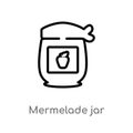 outline mermelade jar vector icon. isolated black simple line element illustration from bistro and restaurant concept. editable