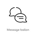 outline message ballon vector icon. isolated black simple line element illustration from ultimate glyphicons concept. editable