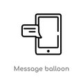 outline message balloon vector icon. isolated black simple line element illustration from ultimate glyphicons concept. editable