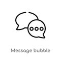 outline message bubble vector icon. isolated black simple line element illustration from ultimate glyphicons concept. editable