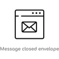 outline message closed envelope vector icon. isolated black simple line element illustration from web concept. editable vector Royalty Free Stock Photo