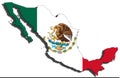 Outline of Mexico with the national flag