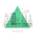 Outline Mexico skyline