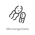 outline microorganisms vector icon. isolated black simple line element illustration from science concept. editable vector stroke