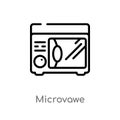 outline microvawe vector icon. isolated black simple line element illustration from other concept. editable vector stroke Royalty Free Stock Photo