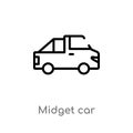 outline midget car vector icon. isolated black simple line element illustration from transport concept. editable vector stroke