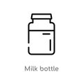 outline milk bottle vector icon. isolated black simple line element illustration from fast food concept. editable vector stroke