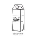 Outline milk carton icon