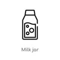 outline milk jar vector icon. isolated black simple line element illustration from farming concept. editable vector stroke milk
