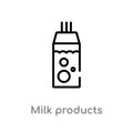 outline milk products vector icon. isolated black simple line element illustration from farming and gardening concept. editable