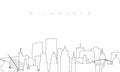 Outline Milwaukee skyline. Royalty Free Stock Photo