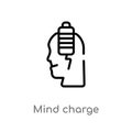 outline mind charge vector icon. isolated black simple line element illustration from productivity concept. editable vector stroke