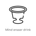 outline mind eraser drink vector icon. isolated black simple line element illustration from drinks concept. editable vector stroke