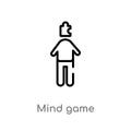 outline mind game vector icon. isolated black simple line element illustration from people concept. editable vector stroke mind