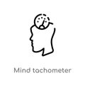 outline mind tachometer vector icon. isolated black simple line element illustration from productivity concept. editable vector