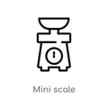outline mini scale vector icon. isolated black simple line element illustration from measurement concept. editable vector stroke