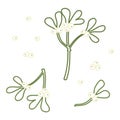 Outline mistletoe set