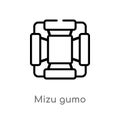 outline mizu gumo vector icon. isolated black simple line element illustration from asian concept. editable vector stroke mizu