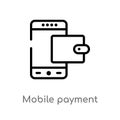 outline mobile payment vector icon. isolated black simple line element illustration from payment concept. editable vector stroke Royalty Free Stock Photo