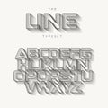 Outline modern alphabet, line vector typeset, blend effect letters. Best typography design for banner, poster, flyer and