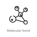 outline molecular bond vector icon. isolated black simple line element illustration from education concept. editable vector stroke
