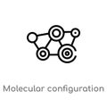 outline molecular configuration vector icon. isolated black simple line element illustration from medical concept. editable vector