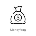 outline money bag vector icon. isolated black simple line element illustration from strategy concept. editable vector stroke money