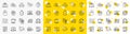 Outline Money loss, Video conference and Execute line icons. For web app. Vector