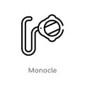 outline monocle vector icon. isolated black simple line element illustration from fashion concept. editable vector stroke monocle