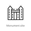 outline monument site vector icon. isolated black simple line element illustration from monuments concept. editable vector stroke