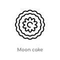 outline moon cake vector icon. isolated black simple line element illustration from food and restaurant concept. editable vector