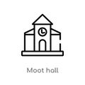 outline moot hall vector icon. isolated black simple line element illustration from buildings concept. editable vector stroke moot