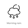 outline morning rain vector icon. isolated black simple line element illustration from weather concept. editable vector stroke