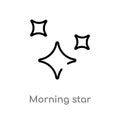 outline morning star vector icon. isolated black simple line element illustration from shapes concept. editable vector stroke
