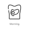 outline morning vector icon. isolated black simple line element illustration from food concept. editable vector stroke morning