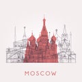 Outline Moscow skyline.