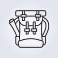 outline mountain bag icon vector logo design