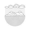 outline mountains. Vector illustration decorative design