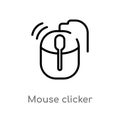 outline mouse clicker vector icon. isolated black simple line element illustration from user interface concept. editable vector Royalty Free Stock Photo