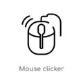 outline mouse clicker vector icon. isolated black simple line element illustration from user interface concept. editable vector