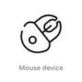outline mouse device vector icon. isolated black simple line element illustration from computer concept. editable vector stroke