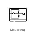 outline mousetrap vector icon. isolated black simple line element illustration from electronic devices concept. editable vector