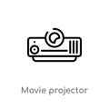 outline movie projector front view vector icon. isolated black simple line element illustration from cinema concept. editable Royalty Free Stock Photo