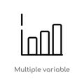 outline multiple variable bars data vector icon. isolated black simple line element illustration from user interface concept. Royalty Free Stock Photo