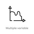 outline multiple variable continuous chart vector icon. isolated black simple line element illustration from user interface Royalty Free Stock Photo